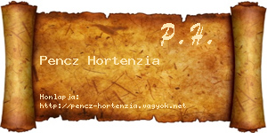 Pencz Hortenzia névjegykártya